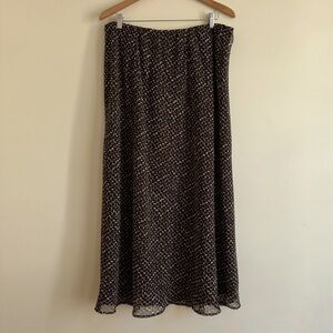Cato || woman’s  Brown and cream print maxi chiffon skirt size 18/20